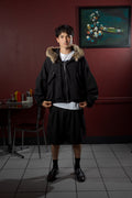 Fur-Lined Jacket - Black