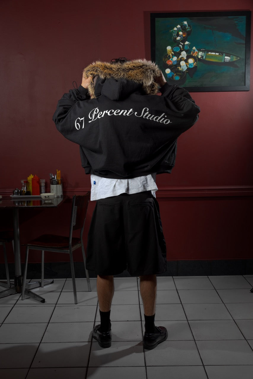 Fur-Lined Jacket - Black