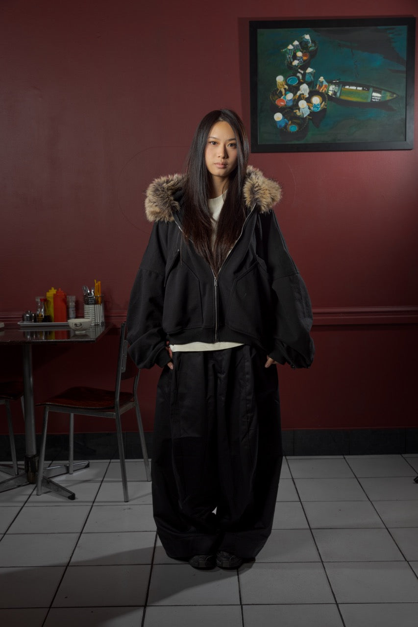 Fur-Lined Jacket - Black