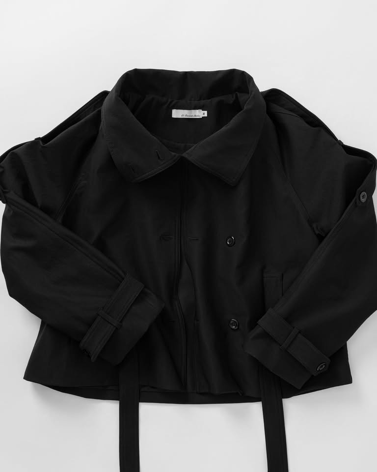 Collar Trench Coat - Black