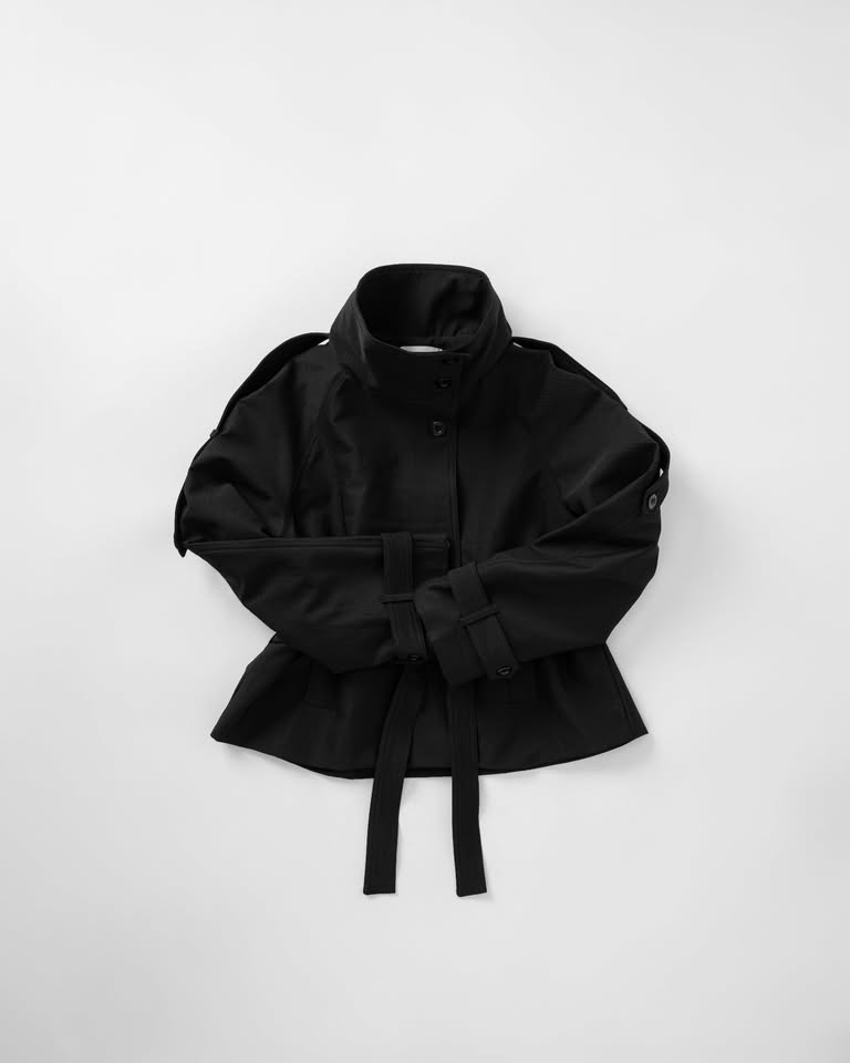 Collar Trench Coat - Black